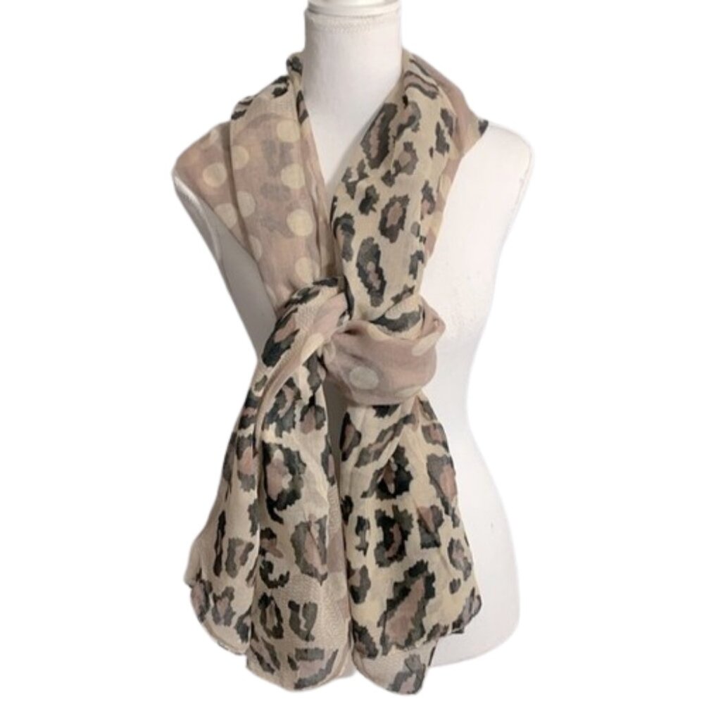 Leopard Print Sheer Scarf Vest